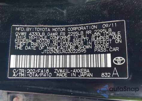 2012 Toyota Prius V Two from USA, damaged, VIN JTDZN3EUXC3022595
